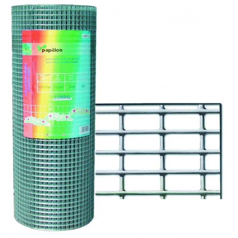 foto del prodotto rete recinzione zincata corral 6,3x6,3 mm h 100 cm rotolo 25 mt filo 0,55mm