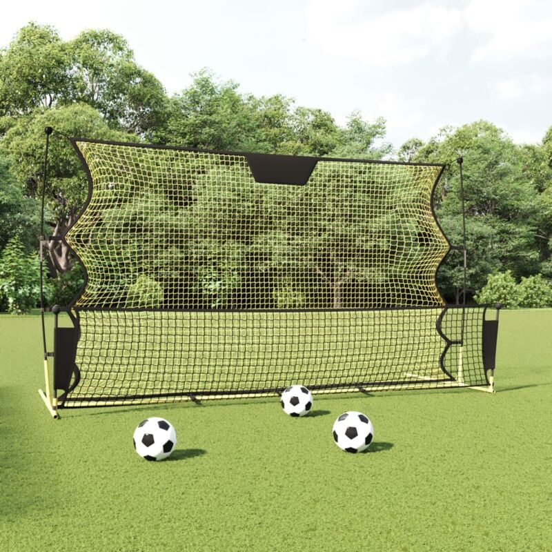 foto del prodotto rete rimbalzante da calcio nera gialla 183x85x120cm poliestere vidaxl