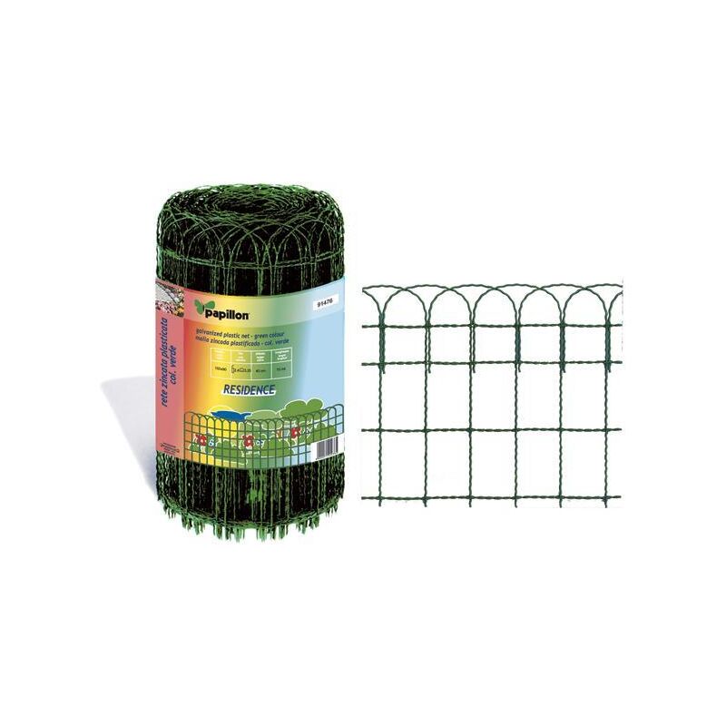 foto del prodotto rete zincata ornamentale a maglia intrecciata rivest. in pvc 0,90 x 25 m papillon