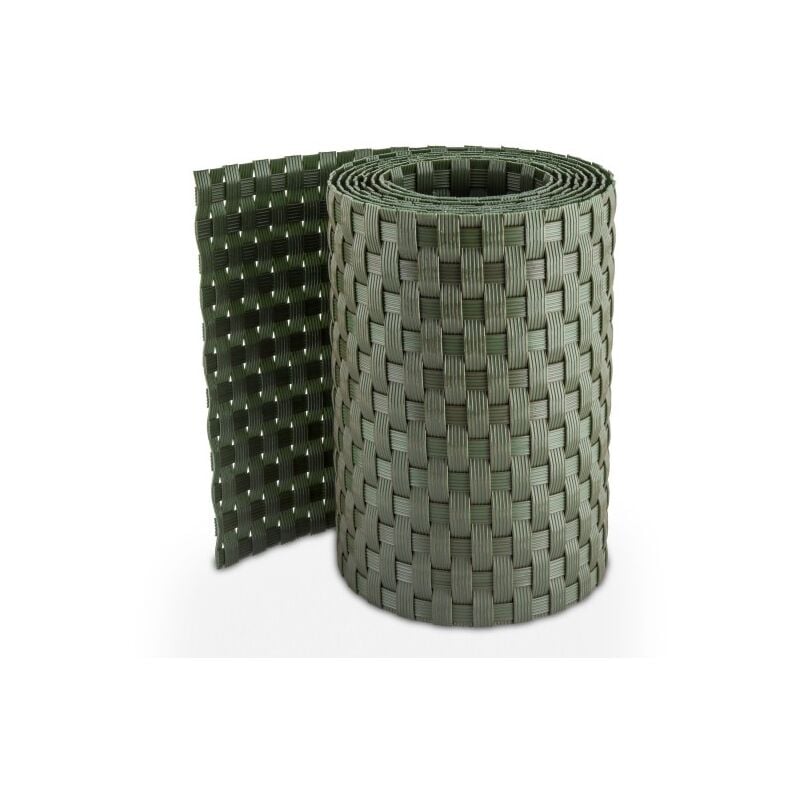 foto del prodotto retelandia striscia occultante rattan sintetico per schermatura recinzioni h 19 cm x 2.02 m verde
