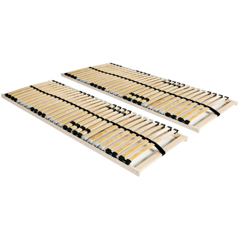 foto del prodotto reti a doghe 2 pz 7 zone con 28 doghe in legno 80x200 cm cod mxl 64891