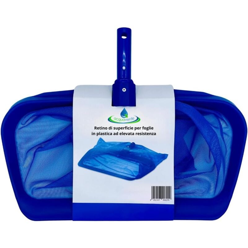 foto del prodotto retino a sacco per la raccolta di foglie, insetti e detriti dalla piscina, in plastica ad elevata resistenza, blu cm. 49x4x38.5 acquaverde