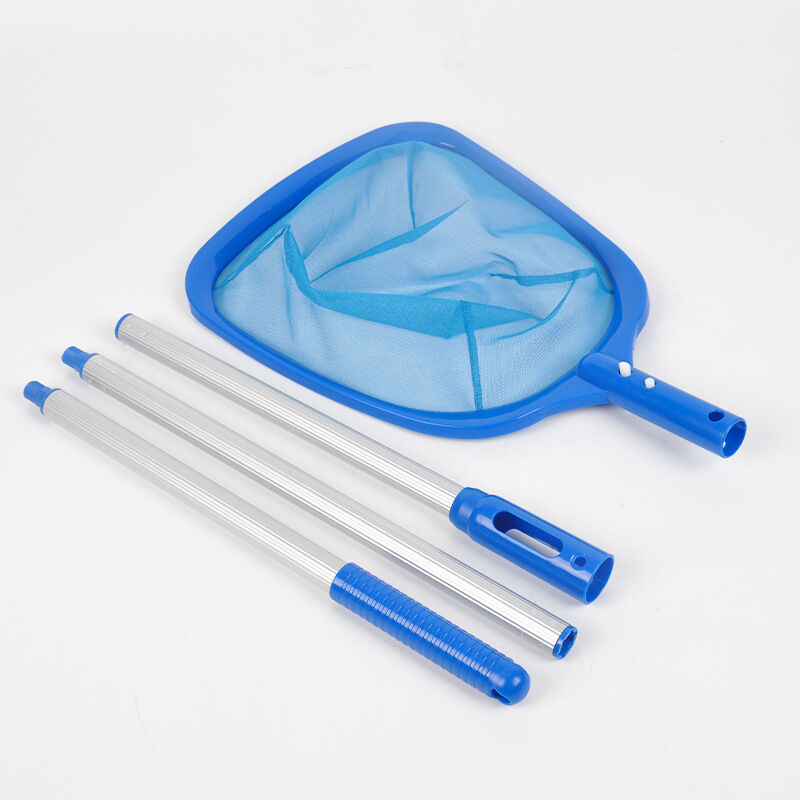 foto del prodotto retino per skimmer da piscina, rete per la pulizia della piscina, maglia fine con asta, asta lunga in alluminio, retino per skimmer profondo per