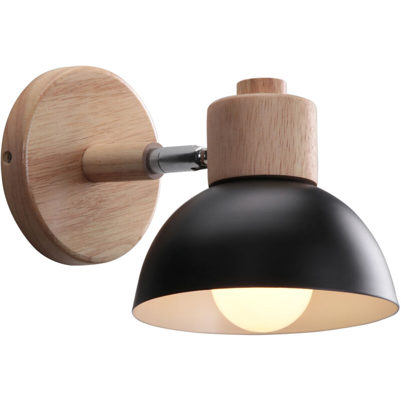 foto del prodotto retr lampada da parete e27 interni applique da parete ferro battuto legno applique camera da letto soggiorno corridoio 15cm