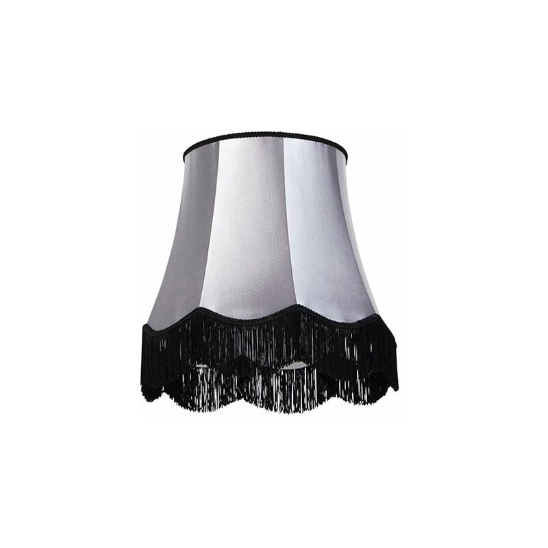 foto del prodotto retr seta paralume in seta nero con grigio 45 cm granny , qazqa