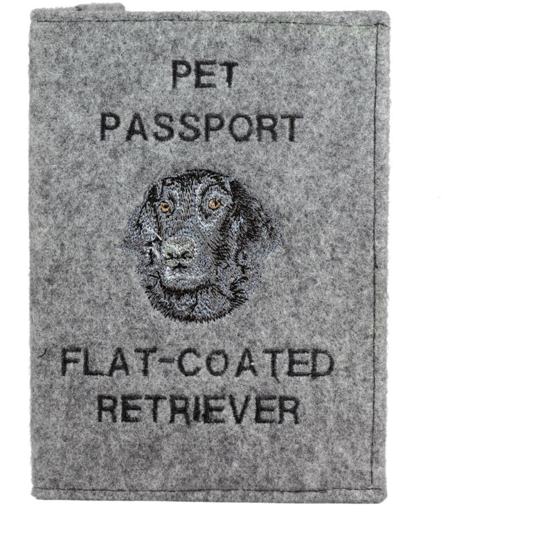 foto del prodotto retriever a pelo piatto portapassaporto per cani, portadocumenti, regalo per viaggiatori di art dog