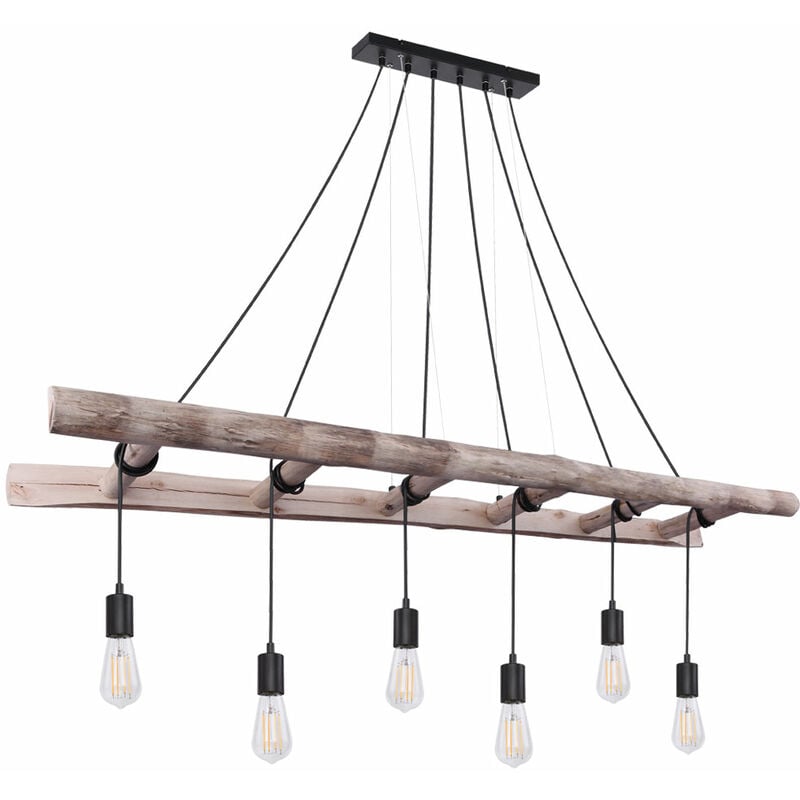 foto del prodotto retro lampada a sospensione a pendolo lampada da soffitto a scala in legno per la camera degli ospiti globo 15348 6
