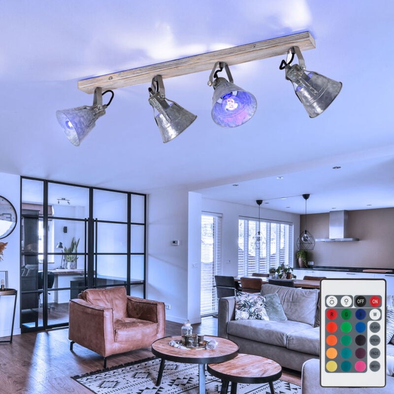 foto del prodotto retro plafoniera soggiorno faretto orientabile dimmerabile in set comprensivo di lampadine led rgb