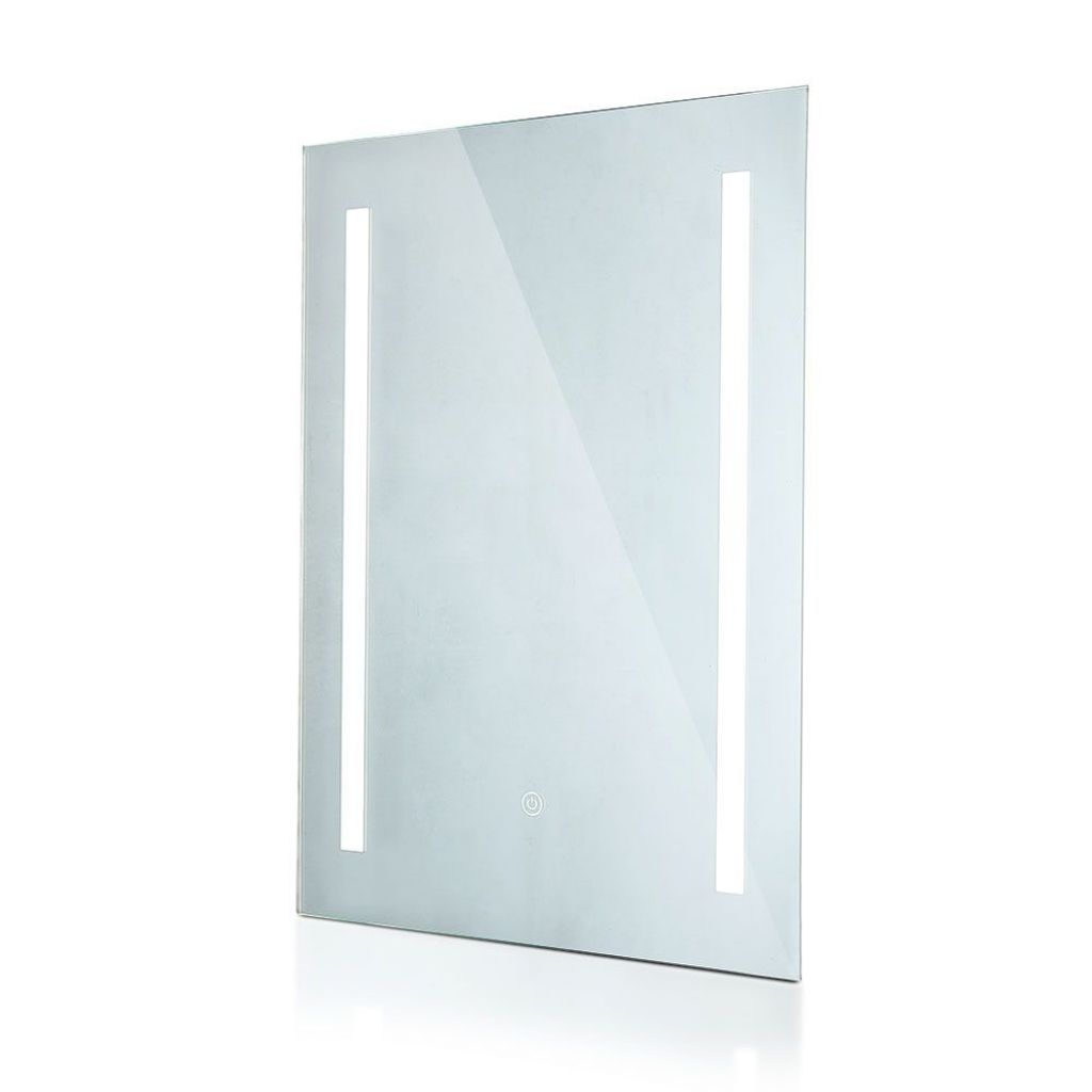 foto del prodotto rettangolo leggero a specchio led da 4w cromo con switch del cavo tiro 500 390 35 mm ip44 anti fog 6400k
