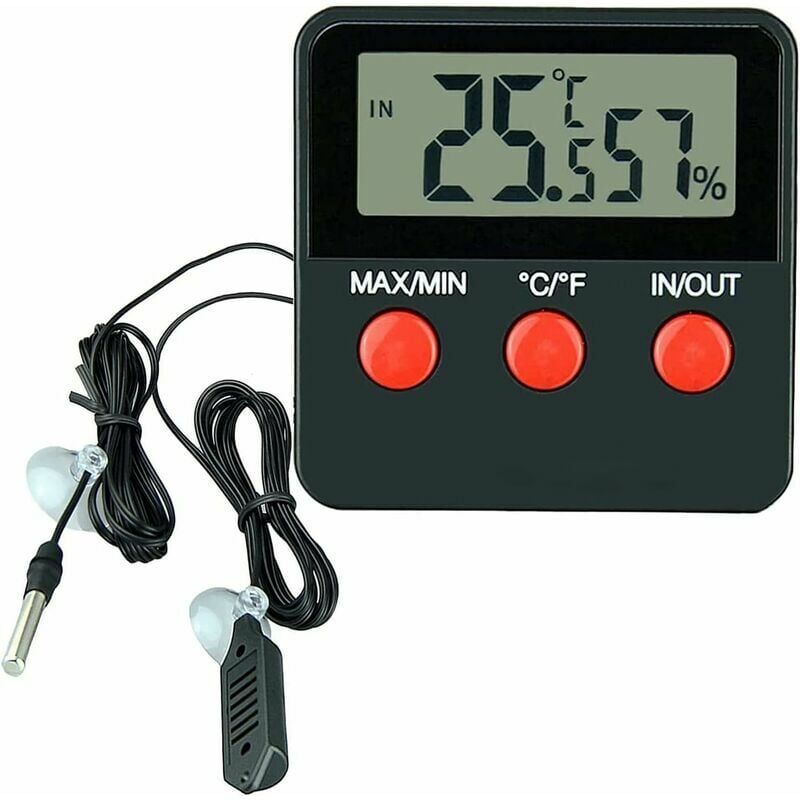 foto del prodotto rettili termometro digitale igrometro lcd indicatore di temperatura e umidit per incubatrice per animali domestici da terrario, serbatoio