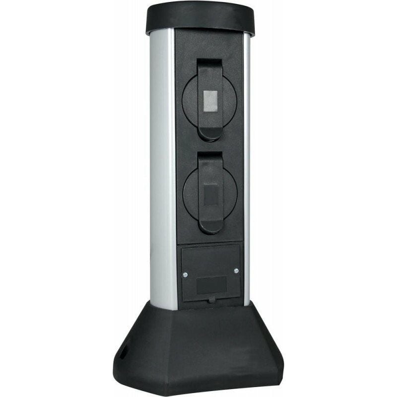 foto del prodotto rev silvercraft presa esterna da giardino, h36 cm, cavo 2 m, 3500 w, ip44, colore nero