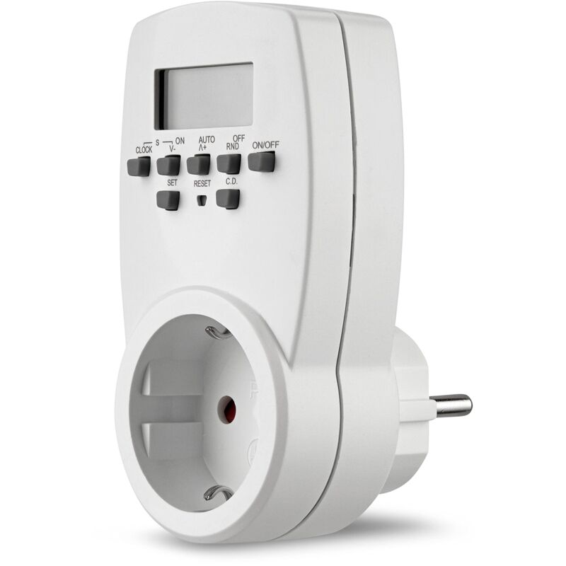 foto del prodotto rev timer presa timer digitale per interni, 20 orari giorno, 1800 w, funzione casuale, bianco
