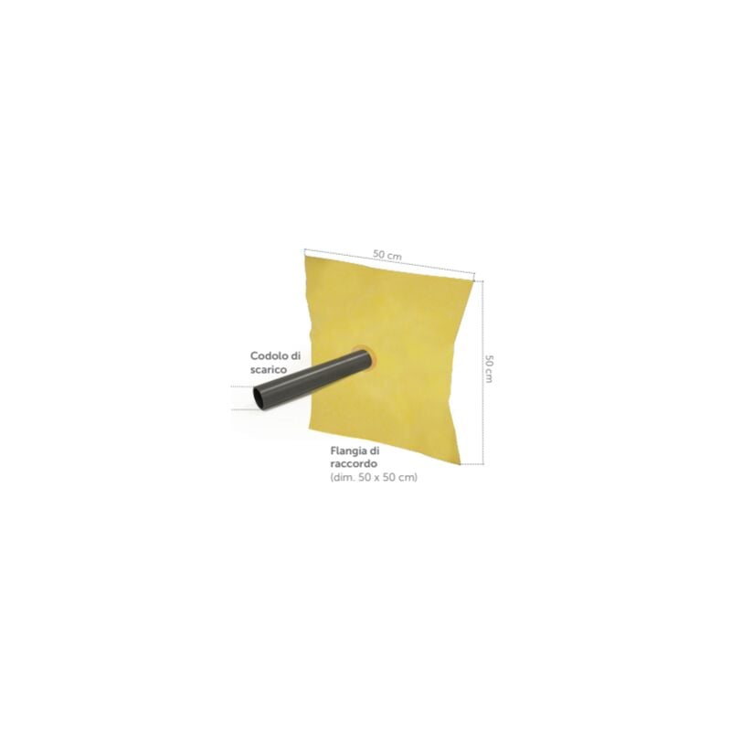 foto del prodotto revestech - bocchettone laterale- verticale dm 90 scarico acque meteor. con flangia imp.