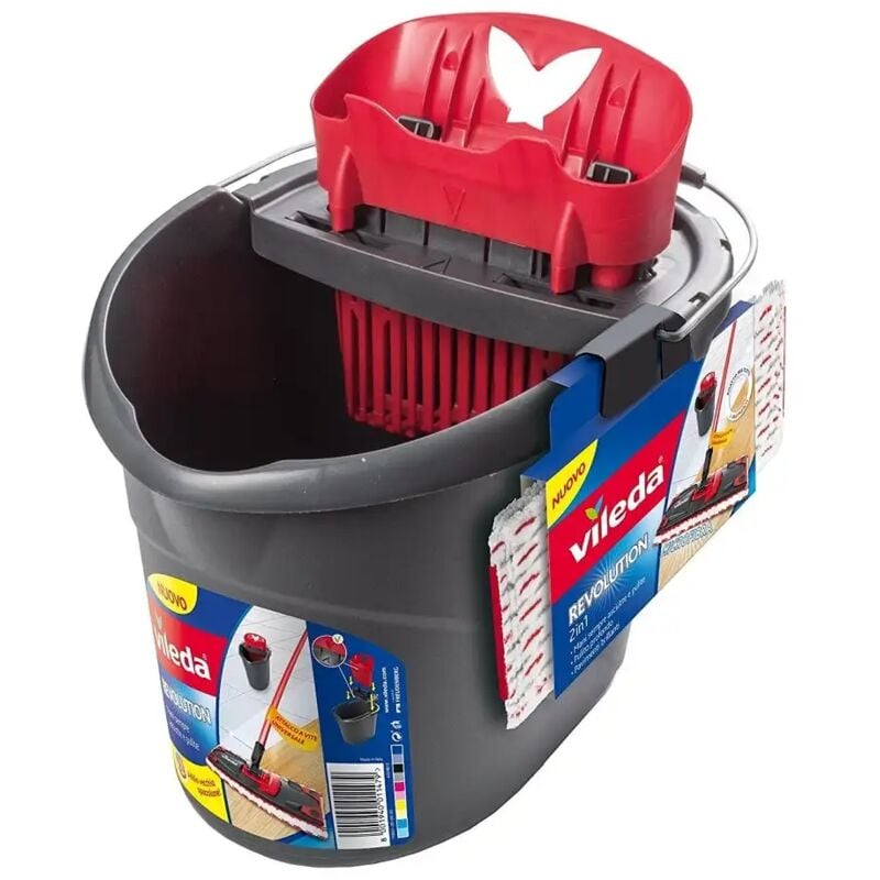 foto del prodotto revolution sistema lavapavimenti con secchio strizzatore piastra 1 panno vileda