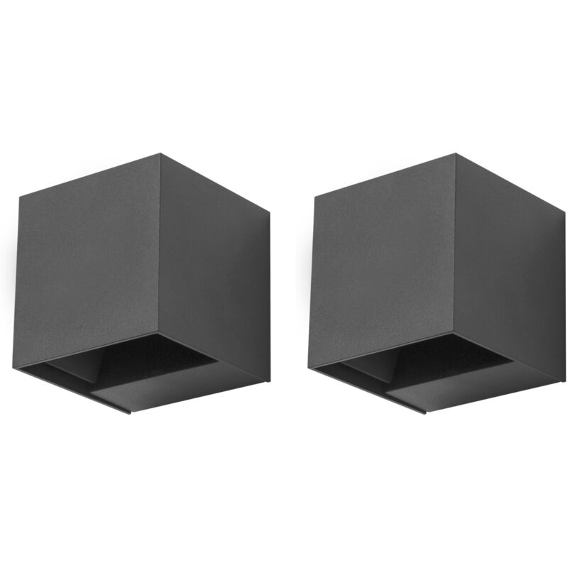 foto del prodotto rex 2uds aplique exterior led con haz de luz modulable ip54 luz led blanco neutro 4000k 5.2w y 350lm gris urbano