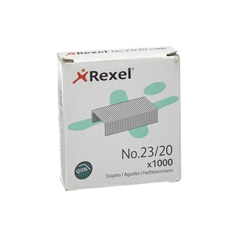 foto del prodotto rexel graffette 23 20 zincate scatola da 1000 .