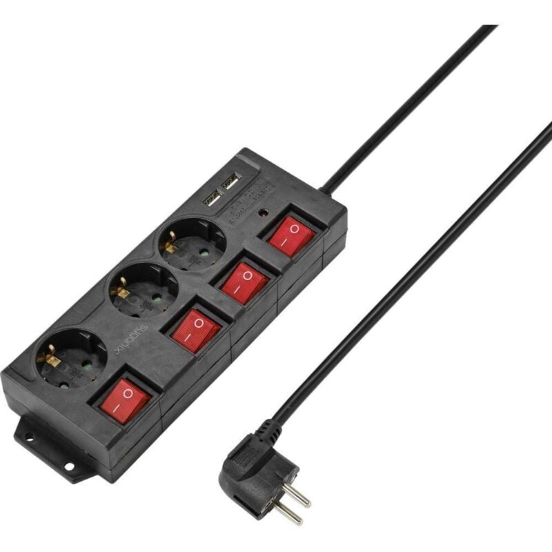 foto del prodotto rf 4737788 multipresa con interruttore nero schuko 1 pz. sygonix