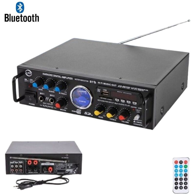 foto del prodotto rg amplificatore audio stereo 3 canali microfono fm usb bluetooth karaoke as 06128