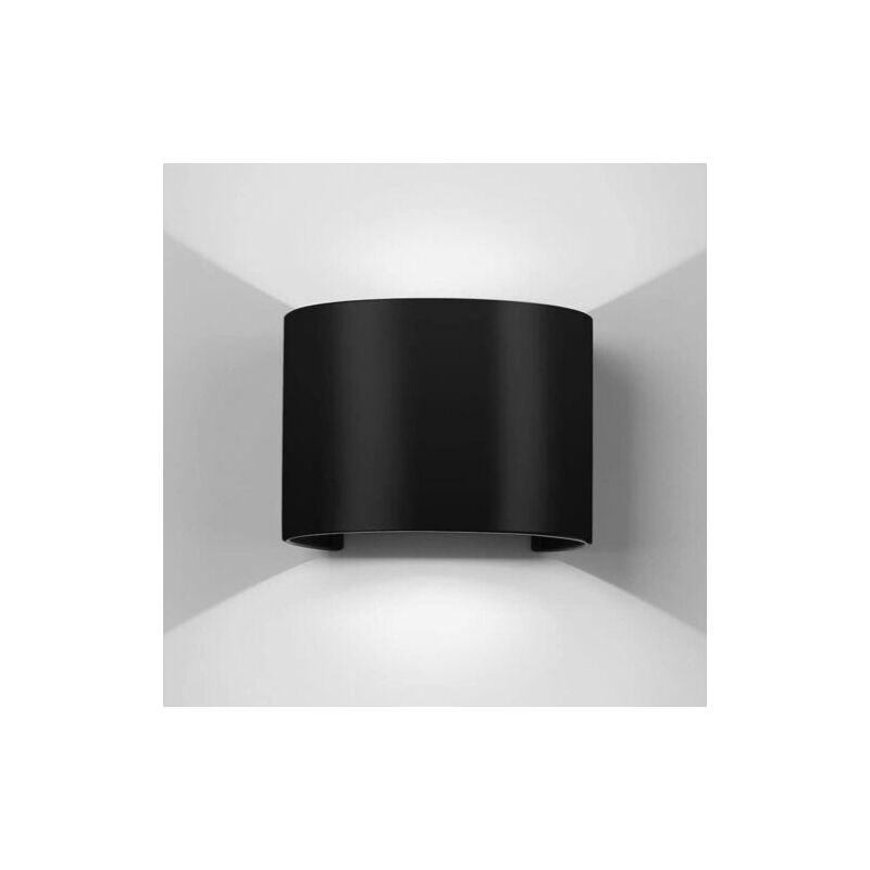foto del prodotto rg applique led cob lampada parete 20w ovale nero freddo interno esterno 19
