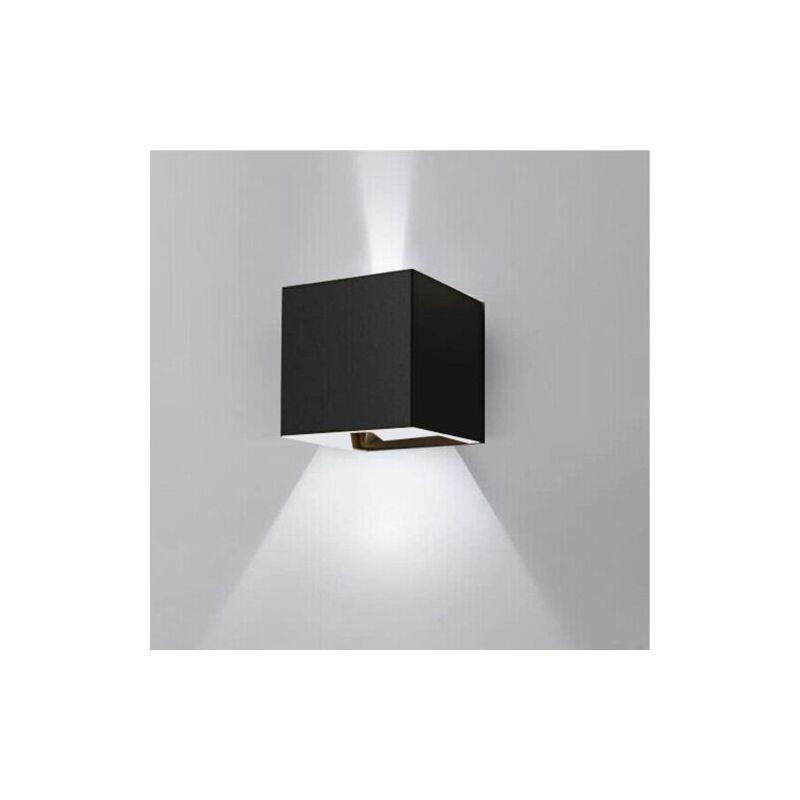foto del prodotto rg applique led cob lampada parete 20w quadrato nero freddo interno esterno 18