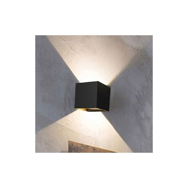 foto del prodotto rg applique led cob lampada parete 20w quadrato nero naturale interno esterno 18