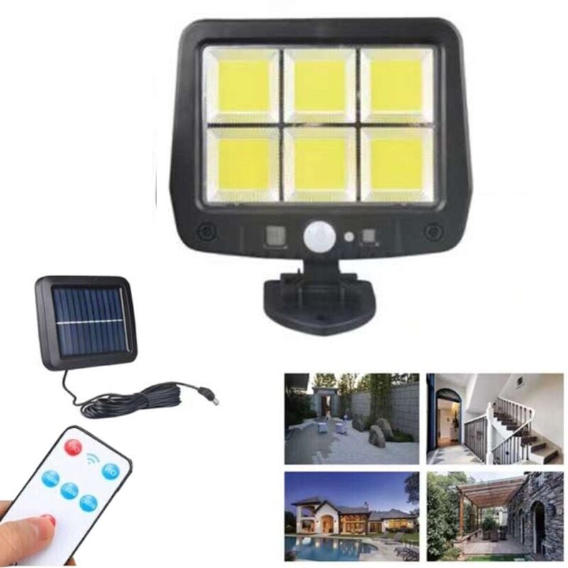 foto del prodotto rg faretto 6 led cob 12w esterno pannello solare sensore movimento crepuscolare 562