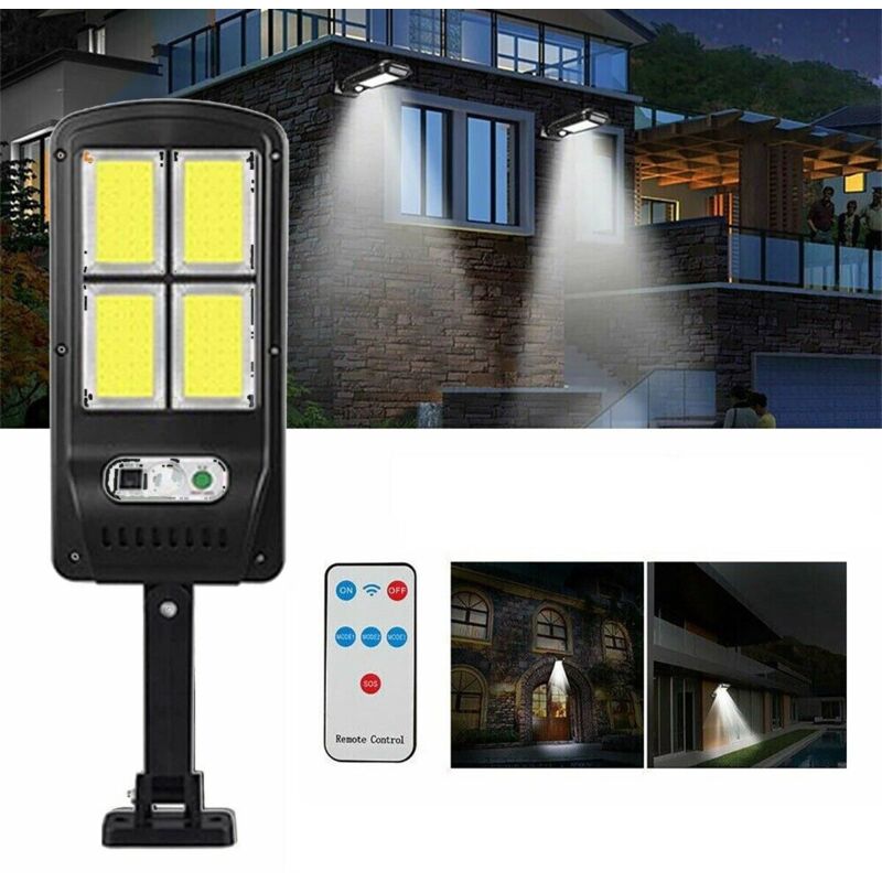 foto del prodotto rg faro lampione stradale pannello solare fotovoltaico sensore 4 led cob te b0537