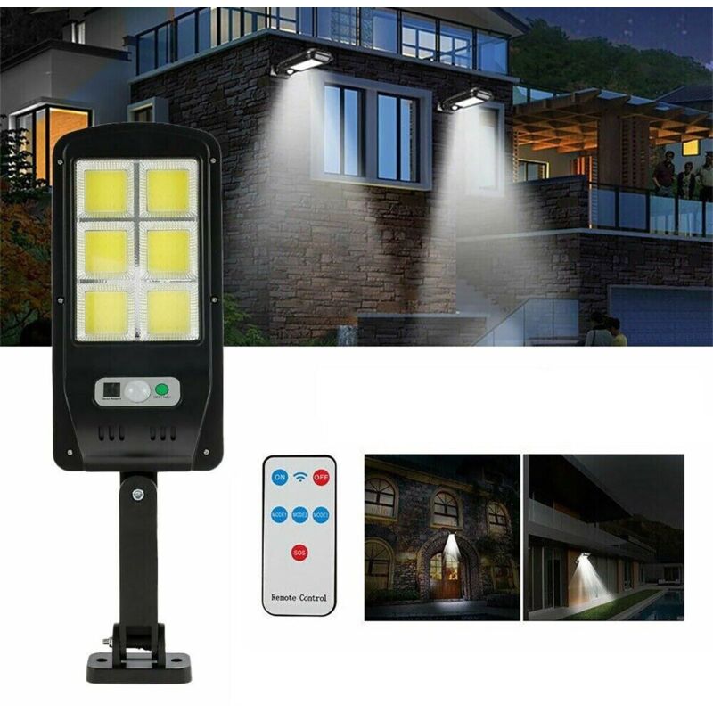 foto del prodotto rg faro lampione stradale pannello solare fotovoltaico sensore 6 led cob te b0536