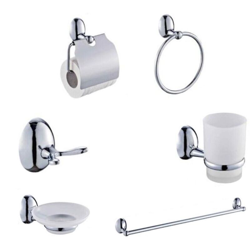 foto del prodotto rg kit completo 6 accessori bagno asta sapone wc gancio porta asciugamano 03903