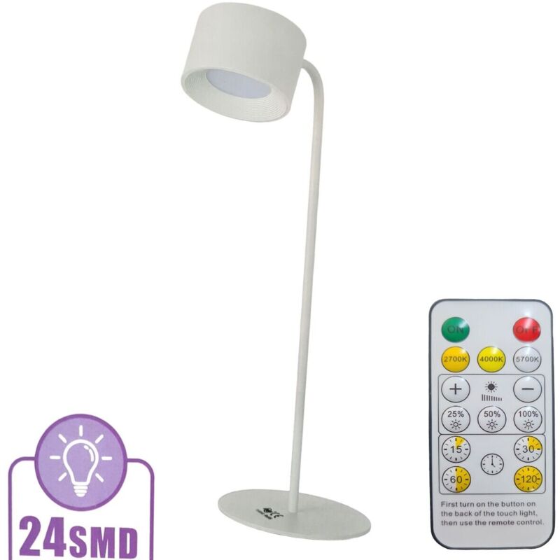 foto del prodotto rg lampada scrivania 24 led smd ricaricabile usb da tavolo telecomando dimmerabile