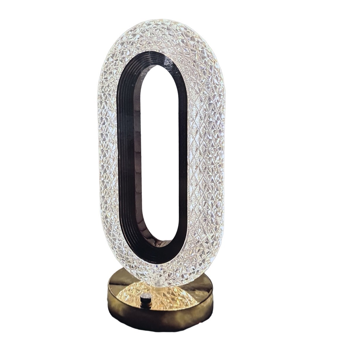 foto del prodotto rg lampada tavolo led ricaricabile ovale tipo cristallo atmosfera diamante touch 18