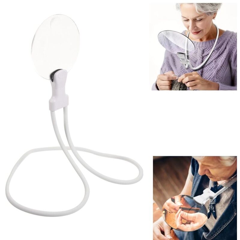foto del prodotto rg lente di ingrandimento collo mani libere flessibile 5x regolabile ricamo bianca