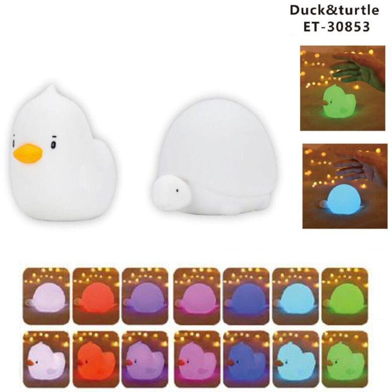 foto del prodotto rg lumino lampada notte led silicone tavolo comodino bambini b anatra tartaruga