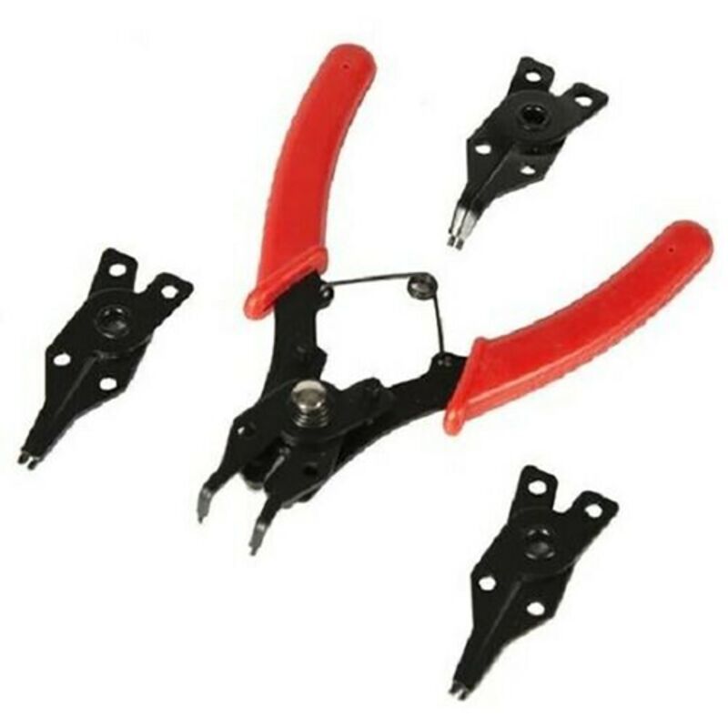 foto del prodotto rg pinza seeger per fermi apri anelli elastici interni esterni kit set 4 teste casa
