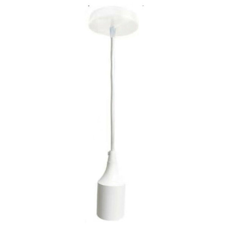 foto del prodotto rg portalampada lampadario sospensione soffitto pendente vintage 2mt jd02 bianco