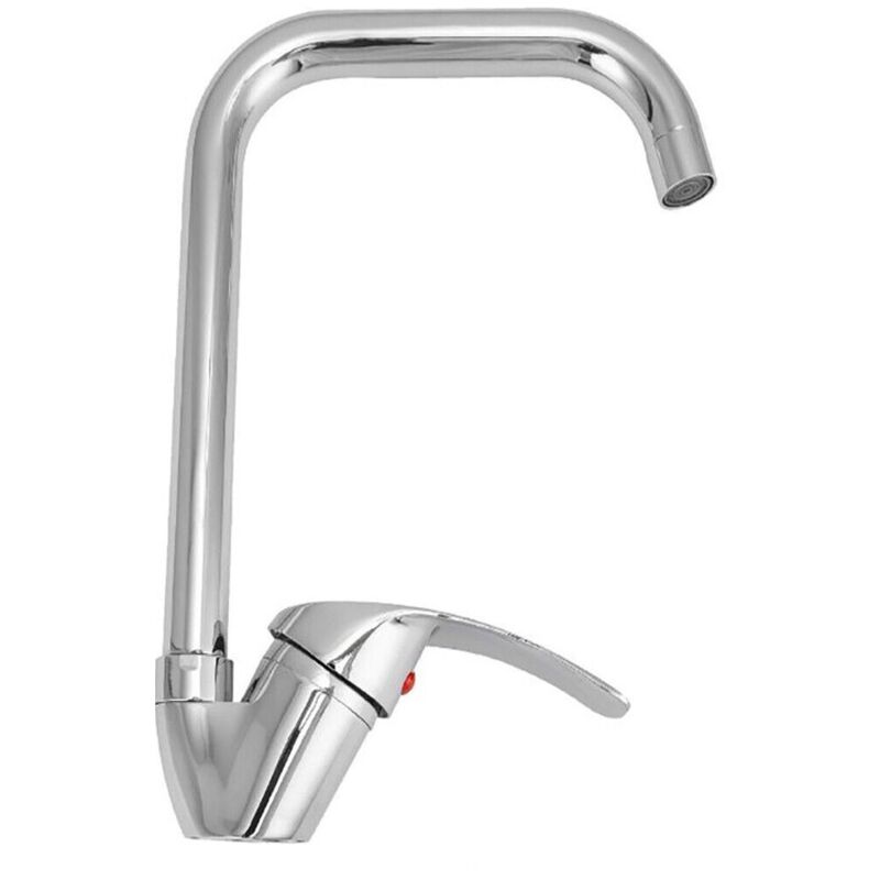 foto del prodotto rg rubinetto lavello cucina canna alta antico miscelatore lavandino cromato 8068