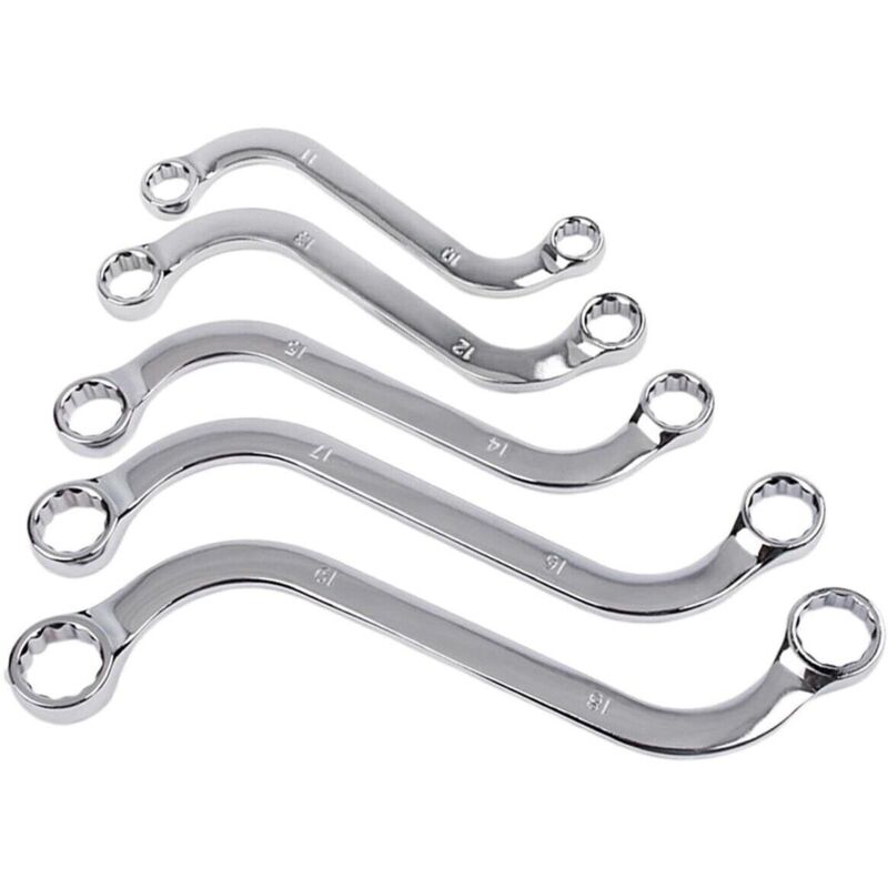 foto del prodotto rg set 5 chiavi da meccanico combinate tipo s fisse auto anello poligonali 10 19mm