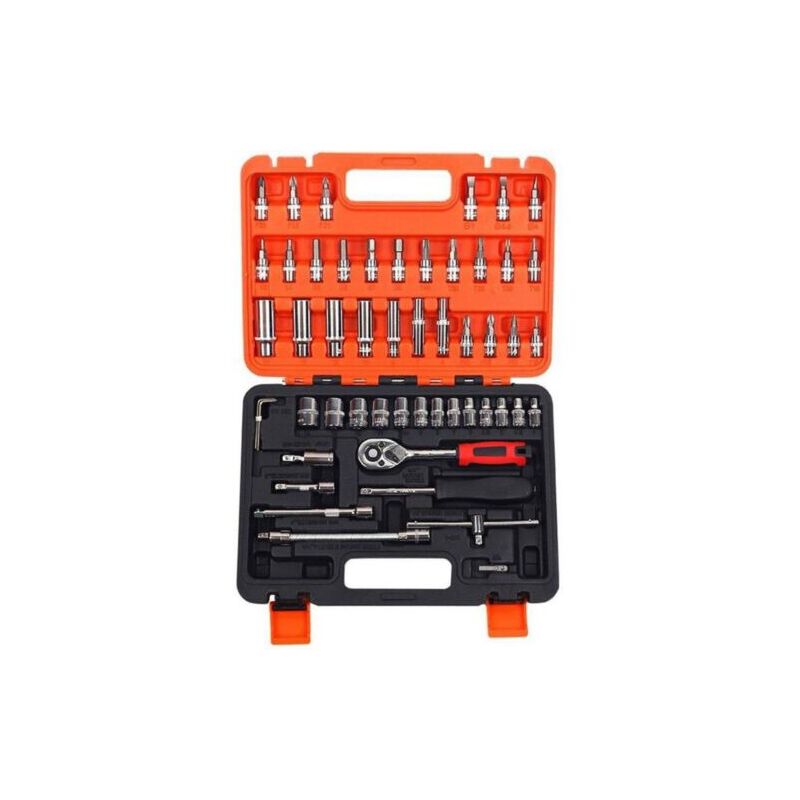 foto del prodotto rg set chiavi a bussola con cricchetto 53 pezzi chrome vanadium in valigetta
