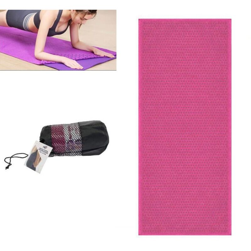 foto del prodotto rg telo asciugamano antiscivolo tappetino yoga teli microfibra pilates rosa 94496