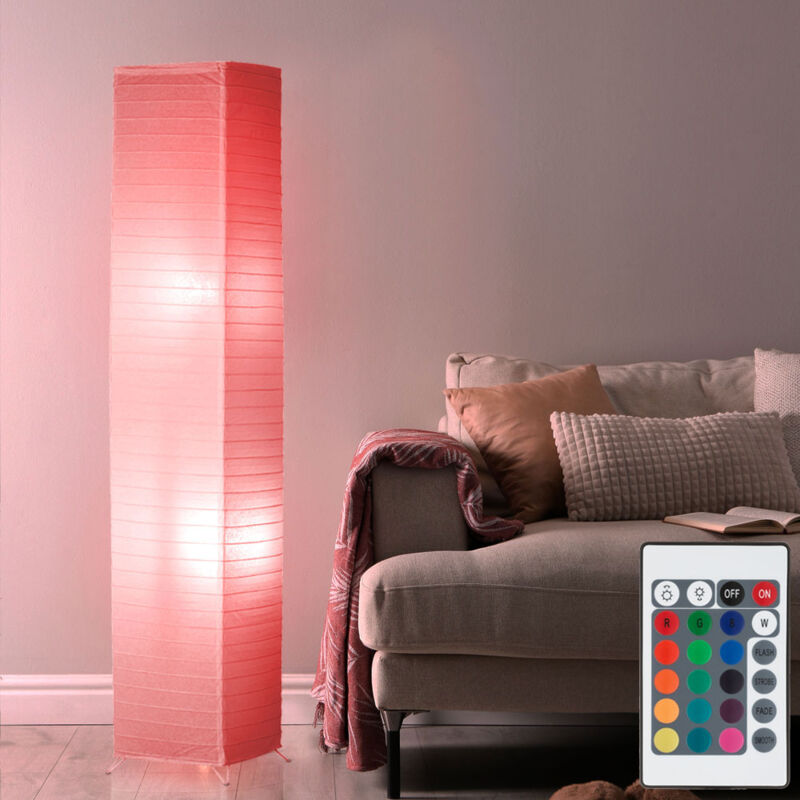 foto del prodotto rgb led 15 watt lampada da terra interruttore a pedale carta lampada da terra cambia colori dimmer