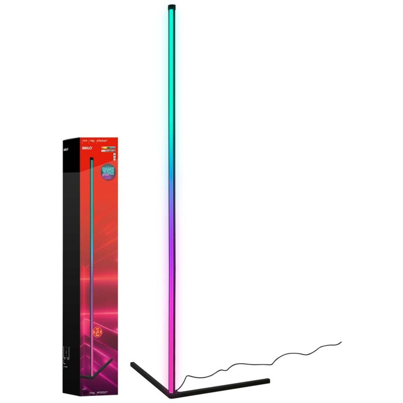 foto del prodotto rgbic lampada da terra a led, telecomando, decorazione per gaming, dimmerabile, 1,4 m briloner