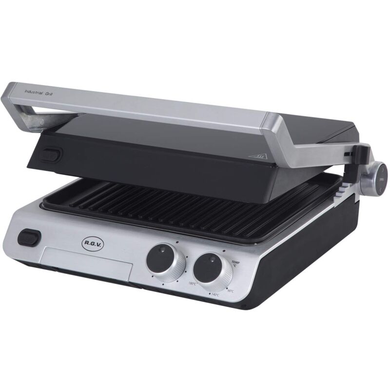 foto del prodotto rgv industrial grill griglia di contatto da tavolo elettrico 2000w acciaio inossidabile