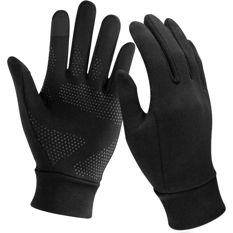 foto del prodotto rhafayre guanti con fodera riscaldata, sotto i guanti touch screen guanti da ciclismo guanti da corsa antivento traspirante antiscivolo ottimo per