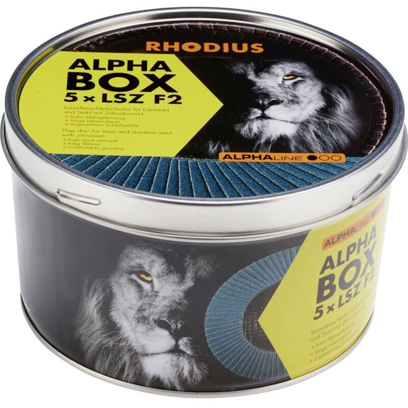 foto del prodotto rhodius 209315 lsz f2 box disco con falde diametro 125 mm foro 22.23 mm 5 pz.