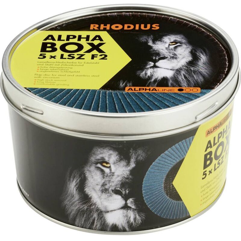 foto del prodotto rhodius 209317 lsz f2 box disco con falde diametro 125 mm foro 22.23 mm 5 pz.