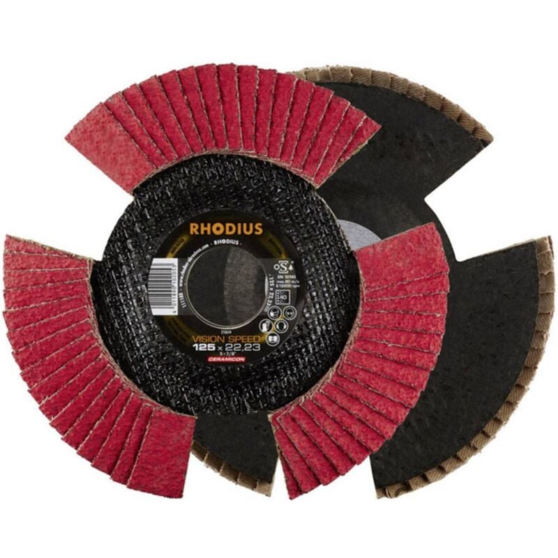 foto del prodotto rhodius 210653 vision speed disco con falde diametro 115 mm foro 22.23 mm acciaio inox 1 pz.