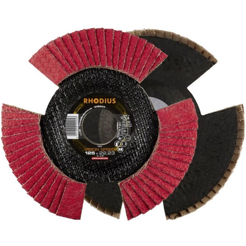 foto del prodotto rhodius 210654 vision speed disco con falde diametro 115 mm foro 22.23 mm acciaio inox 1 pz.
