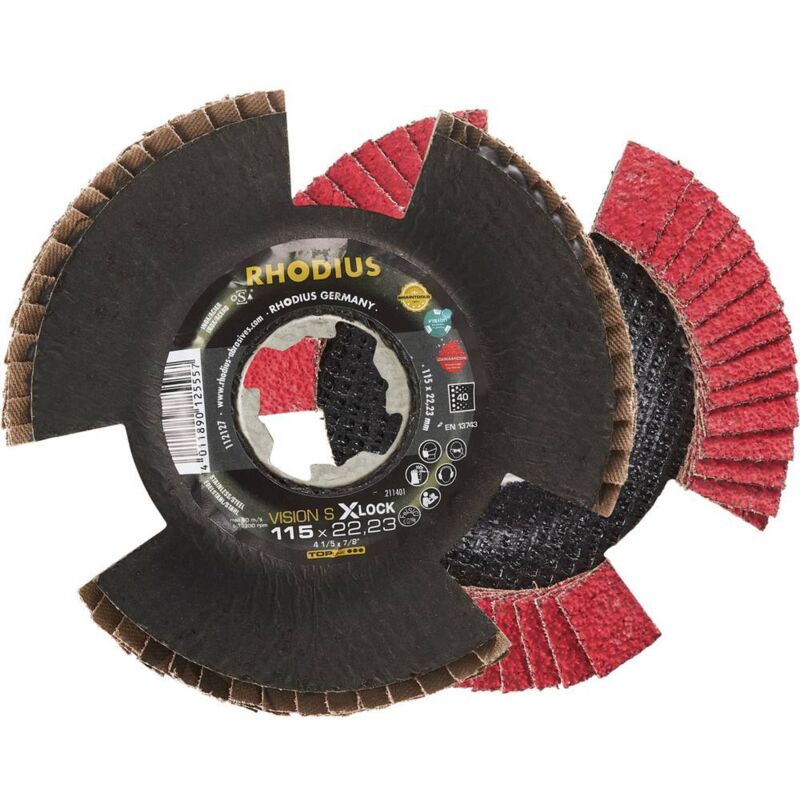 foto del prodotto rhodius 211401 vision speed x lock disco con falde acciaio inox, acciaio, metalli non ferrosi 10 pz.
