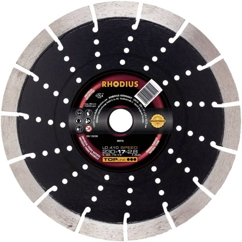foto del prodotto rhodius 303713 ld410 speed disco diamantato diametro 125 mm foro 22.23 mm pietra naturale 1 pz.