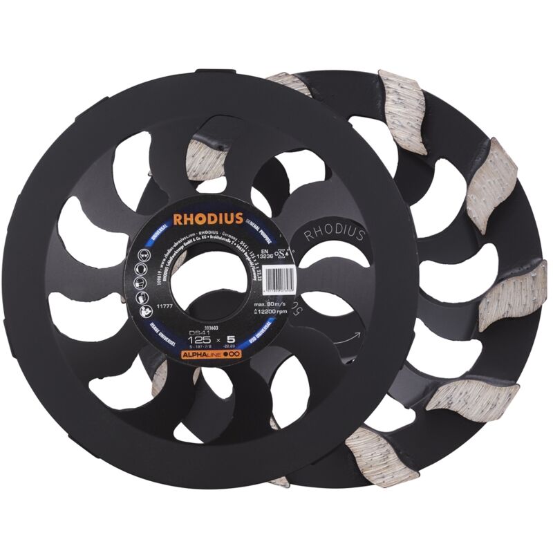 foto del prodotto rhodius abrasives disco da taglio diamantato alphaline ds41 125 x 5,0 x 7,0 x 22,23 mm rhodius